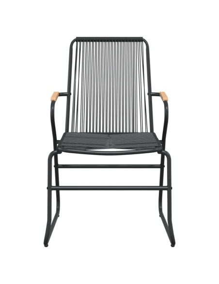 Градински столове, 2 бр, черни, 58x59x85,5 см, PVC ратан
