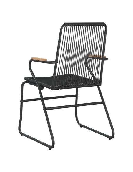 Градински столове, 2 бр, черни, 58x59x85,5 см, PVC ратан