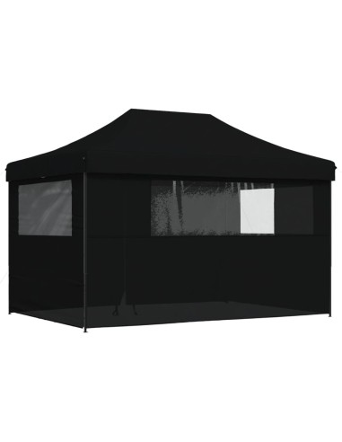 Сгъваема парти шатра pop-up с 4 странични стени черна