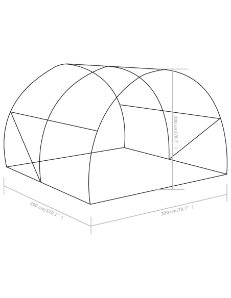 Оранжерия 6 м² 3x2x2 м