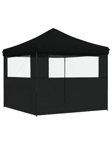 Сгъваема парти шатра pop-up с 2 странични стени черна