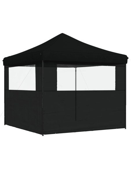 Сгъваема парти шатра pop-up с 2 странични стени черна