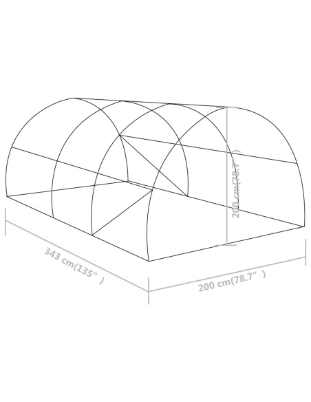 Оранжерия 6,86 м² 3,43x2x2 м