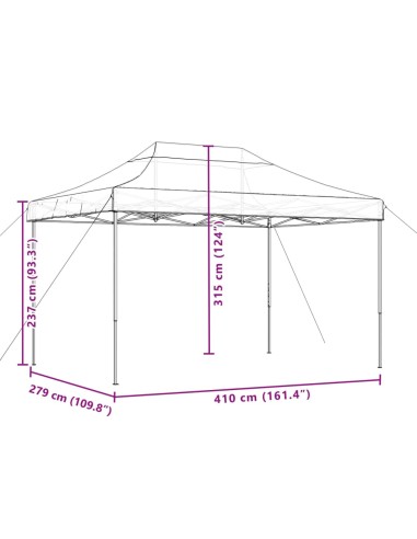 Сгъваема парти шатра, pop-up, бордо, 410x279x315 см