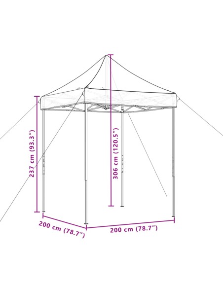 Сгъваема парти шатра, pop-up, таупе, 200x200x306 см