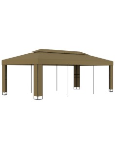 Шатра с двоен покрив, 3x6 м, таупе, 180 г/м²