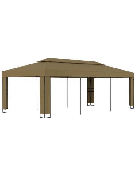 Шатра с двоен покрив, 3x6 м, таупе, 180 г/м²