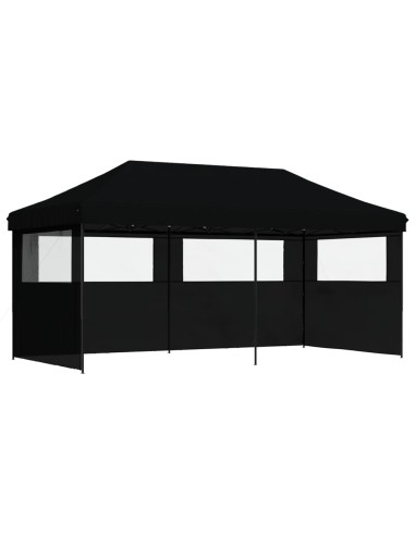 Сгъваема парти шатра pop-up с 3 странични стени черна