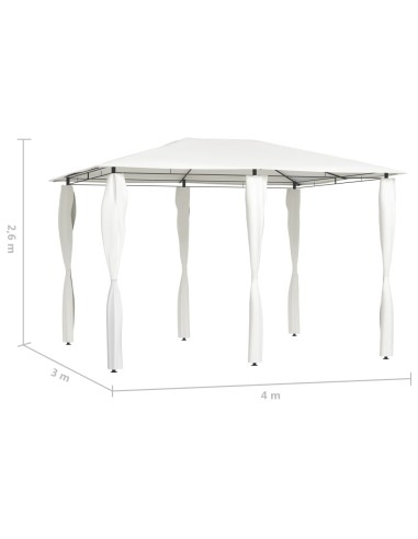 Шатра с покривала на стълбовете, 3x4x2,6 м, кремав, 160 г/м²