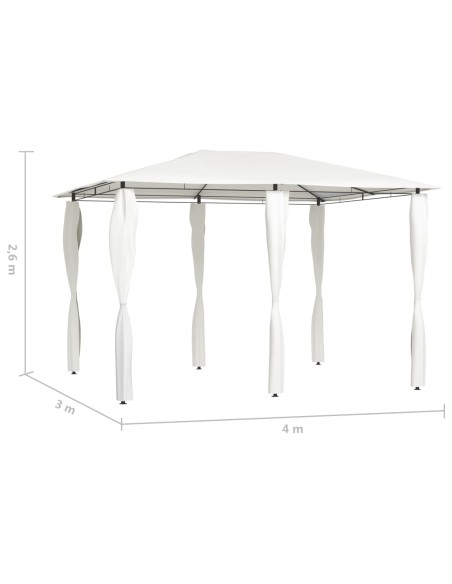 Шатра с покривала на стълбовете, 3x4x2,6 м, кремав, 160 г/м²