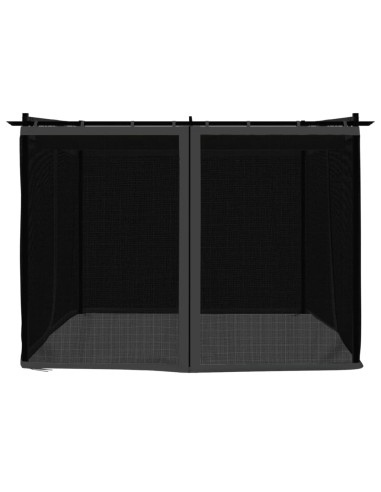 Беседка с мрежести стени, антрацит, 3x3 м, стомана