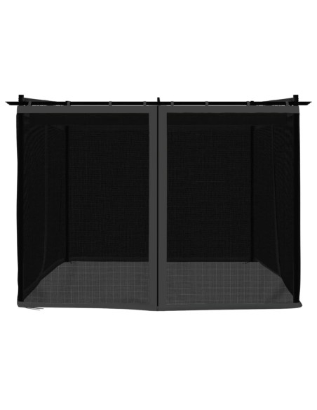 Беседка с мрежести стени, антрацит, 3x3 м, стомана