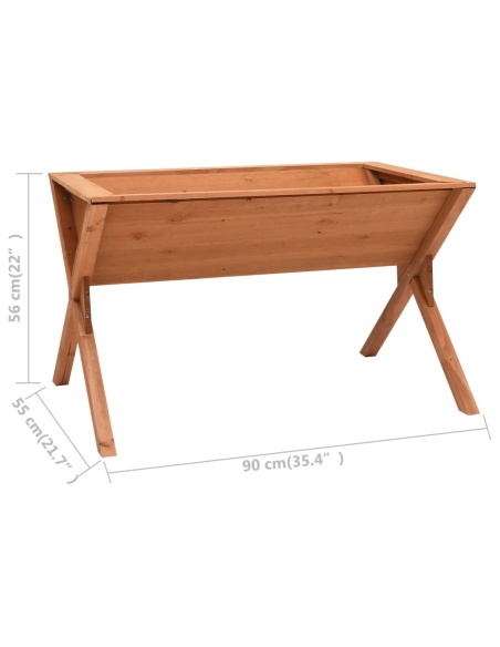 Градинска повдигната леха, 90x55x56 см, чам