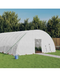 Оранжерия със стоманена рамка бяла 108 м² 18x6x2,85 м