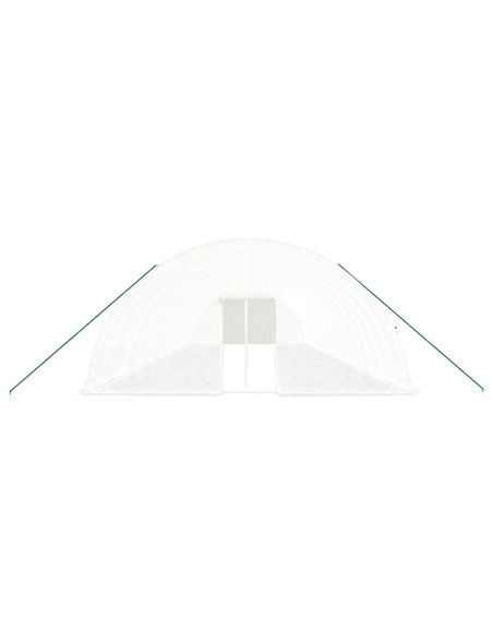 Оранжерия със стоманена рамка бяла 108 м² 18x6x2,85 м