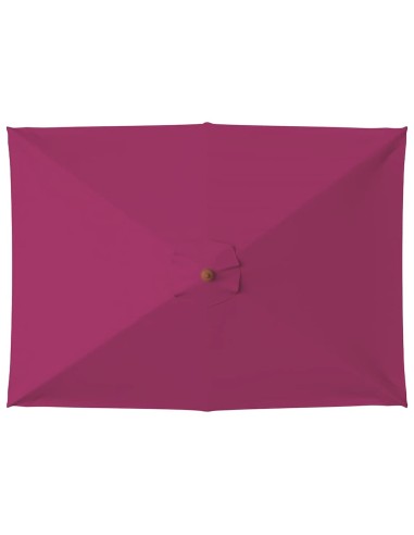 Градински чадър с дървен прът, 150x200 см, бордо червен
