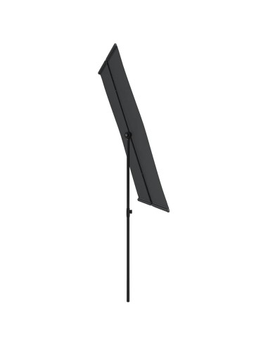Градински чадър с алуминиев прът, 2x1,5 м, черен