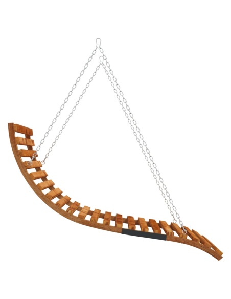 Люлка легло, извито дърво масив с тиков финиш, 115x147x46 см