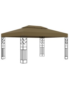Шатра с двоен покрив, 3x4 м, таупе, 180 г/м²