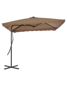 Градински чадър със стоманен прът, 250x250 см, таупе