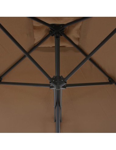Градински чадър със стоманен прът, 250x250 см, таупе