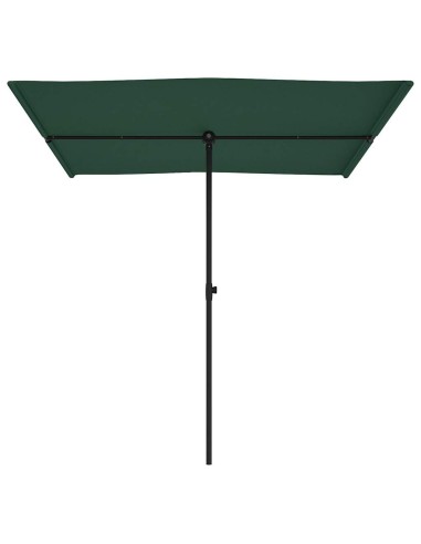 Градински чадър с алуминиев прът, 2x1,5 м, зелен