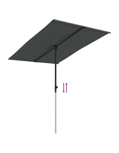 Градински чадър с алуминиев прът, 2x1,5 м, антрацит