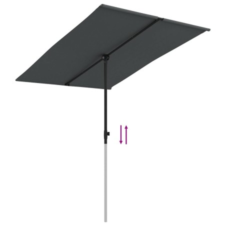 Градински чадър с алуминиев прът, 2x1,5 м, антрацит