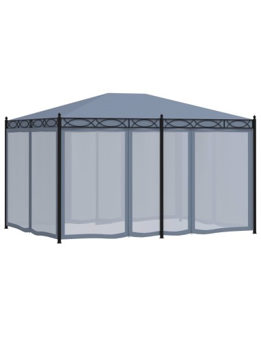 Шатра с мрежести прозорци, 3x4 м, антрацит, стомана
