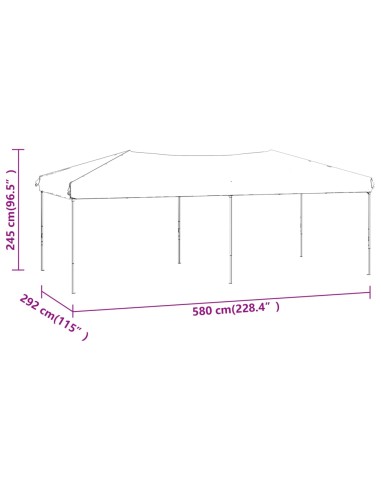 Сгъваема парти палатка, антрацит, 3x6 м