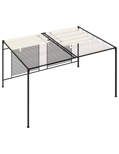 Шатра с прибиращ се покрив, 3x4x2,3 м, кремава, 180 г/м²