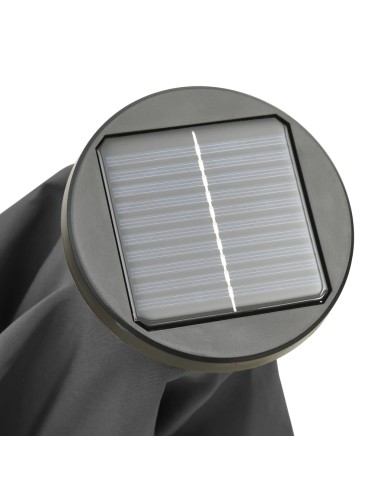 Градински чадър с LED осветление антрацит 200x211 см алуминий