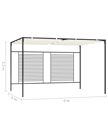 Шатра с прибиращ се покрив, 3x4x2,3 м, кремава, 180 г/м²