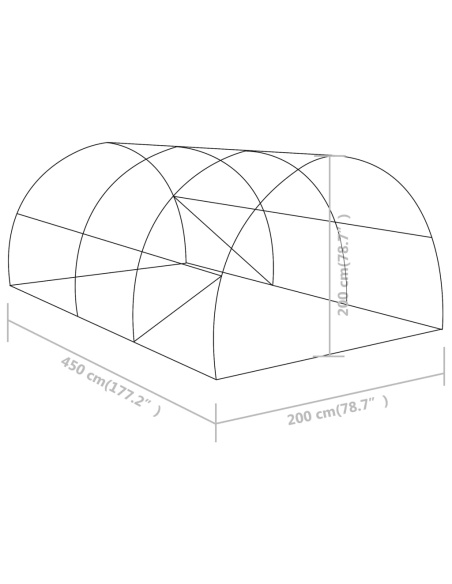 Оранжерия 9 м² 4,5x2x2 м
