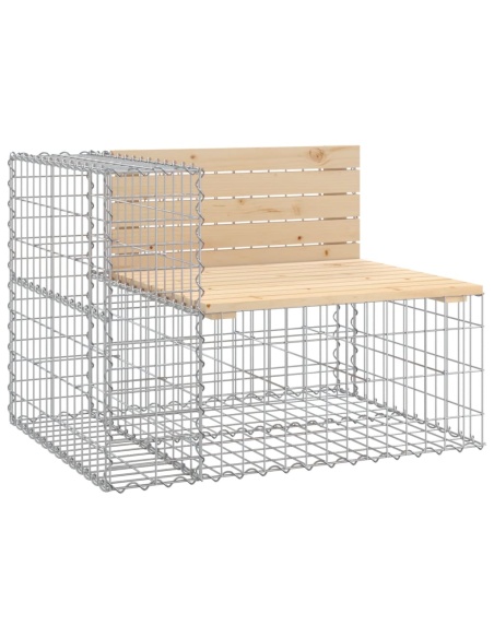Градинска пейка габионен дизайн 287x71x65,5 см бор масив