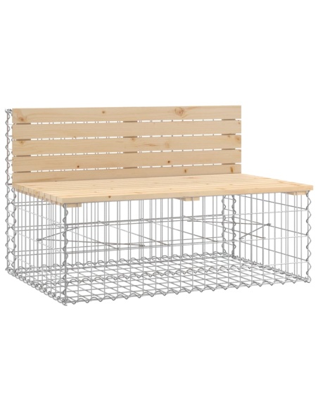 Градинска пейка габионен дизайн 287x71x65,5 см бор масив