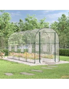 Прозрачна оранжерия 160x400x190 см PVC и стомана с прахова боя