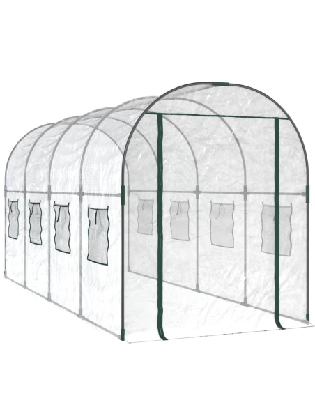 Прозрачна оранжерия 160x400x190 см PVC и стомана с прахова боя