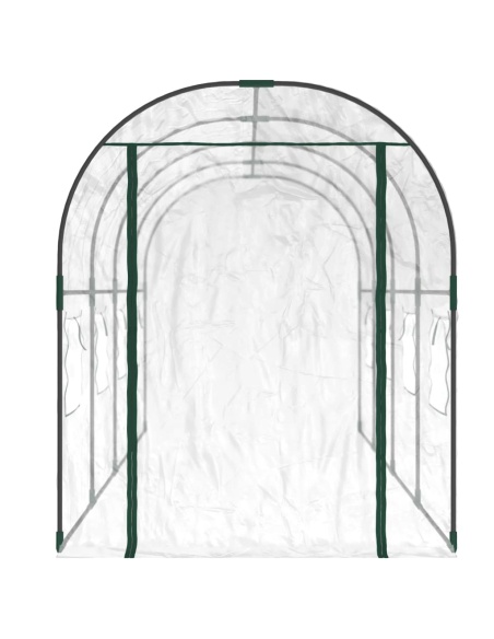 Прозрачна оранжерия 160x400x190 см PVC и стомана с прахова боя