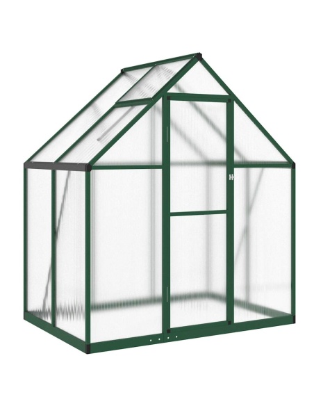 Оранжерия с основа рамка зелен 169x114x195 см алуминий