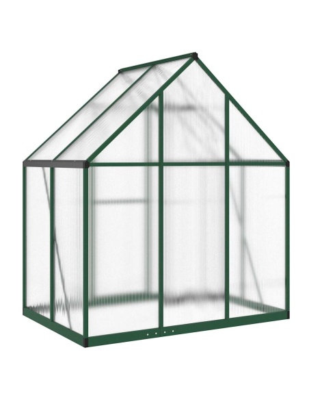 Оранжерия с основа рамка зелен 169x114x195 см алуминий