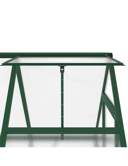 Оранжерия с основа рамка зелен 169x114x195 см алуминий