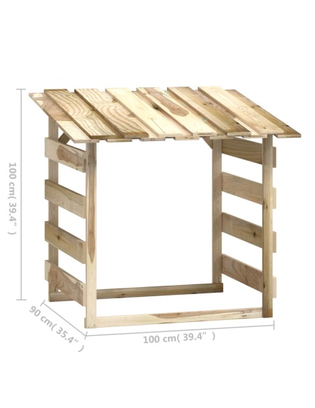 Пергола с покрив, 100x90x100 см, импрегнирано борово дърво