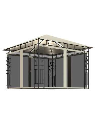 Шатра с комарник и LED стринг, 3x3x2,73 м, 180 г/м², кремава