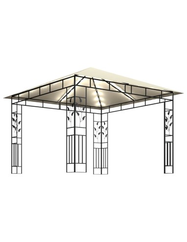 Шатра с комарник и LED стринг, 3x3x2,73 м, 180 г/м², кремава