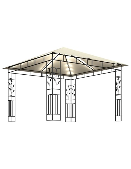 Шатра с комарник и LED стринг, 3x3x2,73 м, 180 г/м², кремава