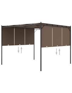 Градинска шатра със странична завеса, 3x3x2,25 м, таупе