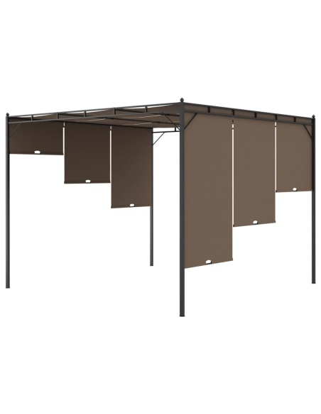 Градинска шатра със странична завеса, 3x3x2,25 м, таупе