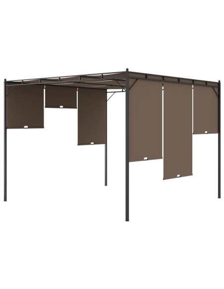 Градинска шатра със странична завеса, 3x3x2,25 м, таупе