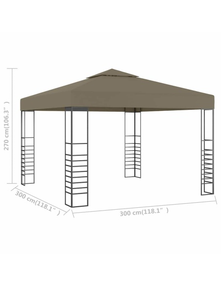 Градинска шатра, 3x3 м, таупе, 180 г/м²